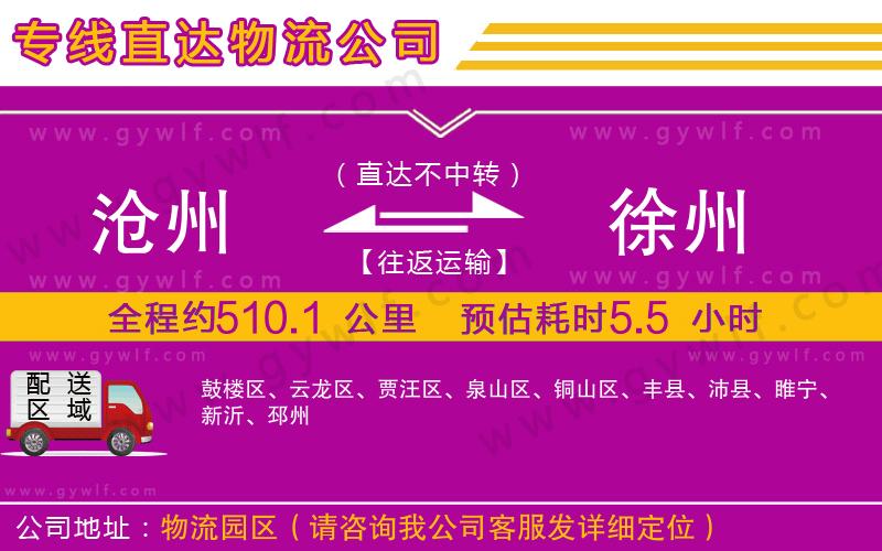 滄州到徐州物流公司 滄州到徐州物流公司