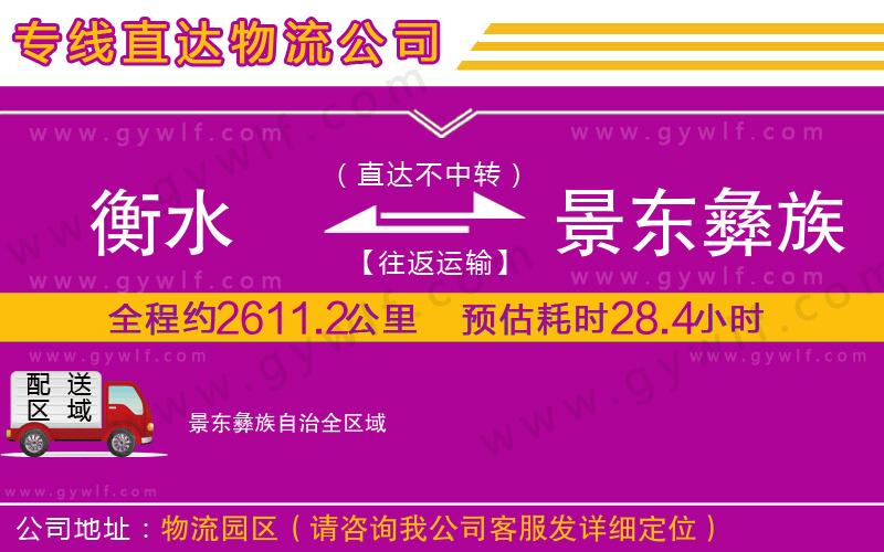 衡水到景東彝族自治物流公司 衡水到景東彝族自治物流公司