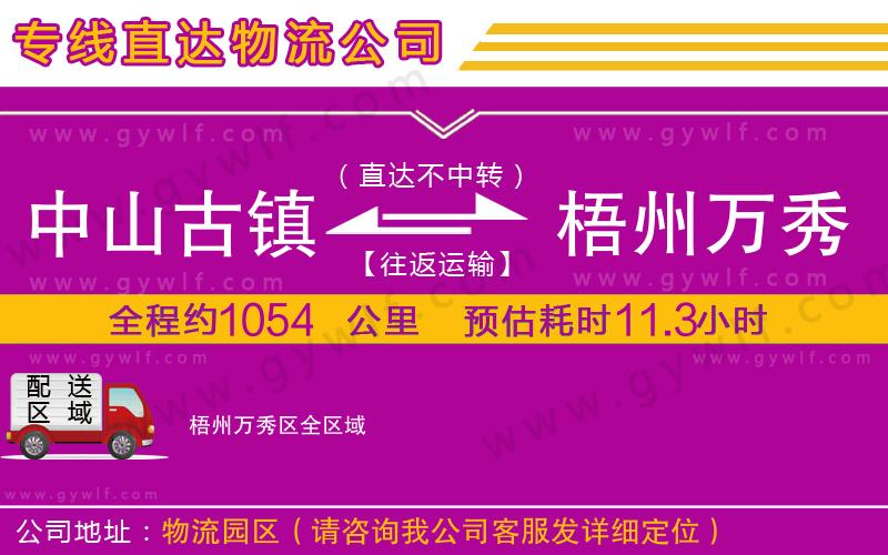中山古鎮(zhèn)到梧州萬秀區(qū)物流公司 中山古鎮(zhèn)到梧州萬秀區(qū)物流公司