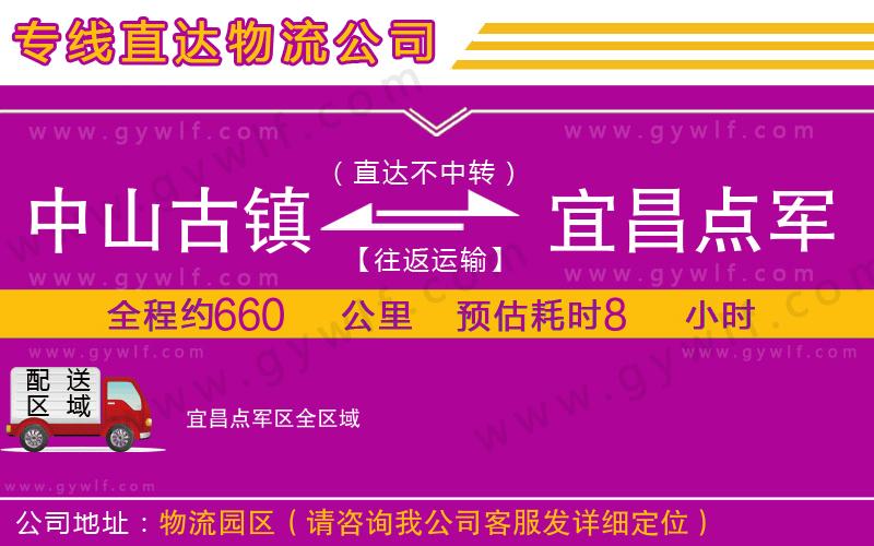 中山古鎮(zhèn)到宜昌點(diǎn)軍區(qū)物流公司 中山古鎮(zhèn)到宜昌點(diǎn)軍區(qū)物流公司