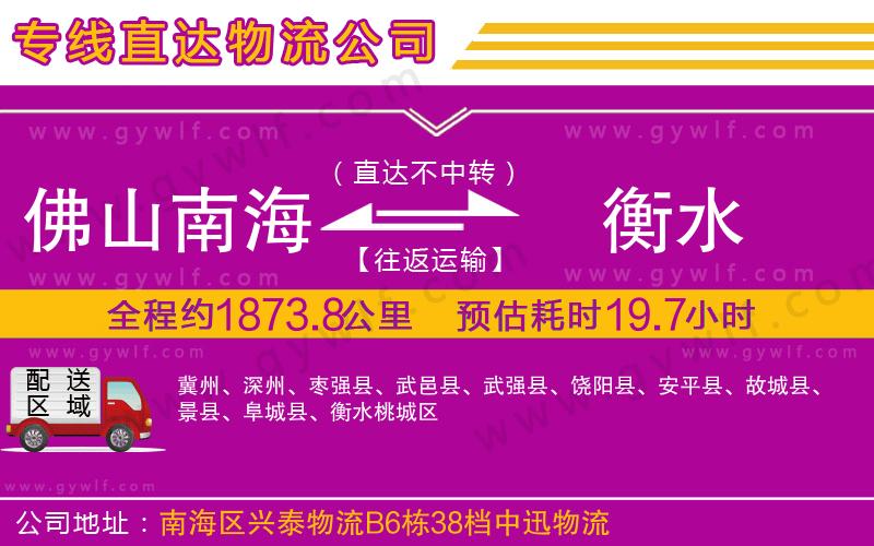 佛山南海到衡水物流公司 佛山南海到衡水物流公司