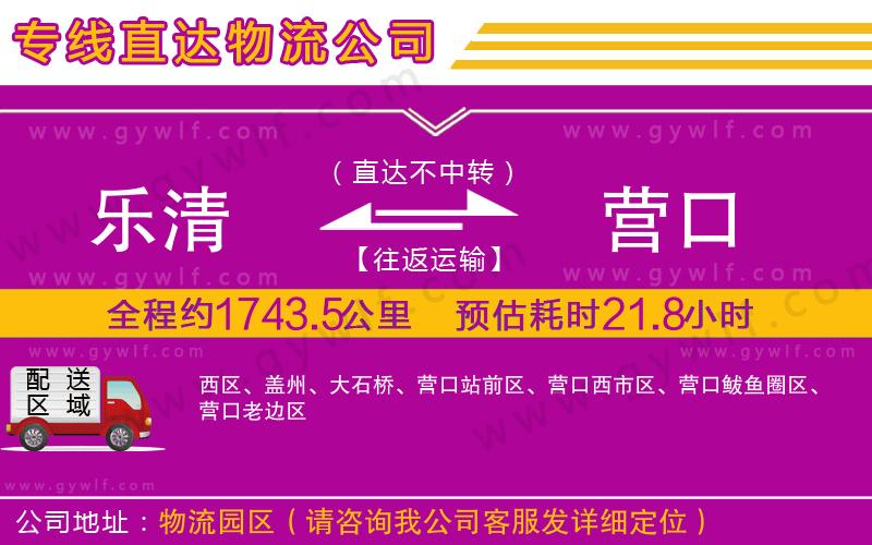 樂清到營口物流公司 樂清到營口物流公司