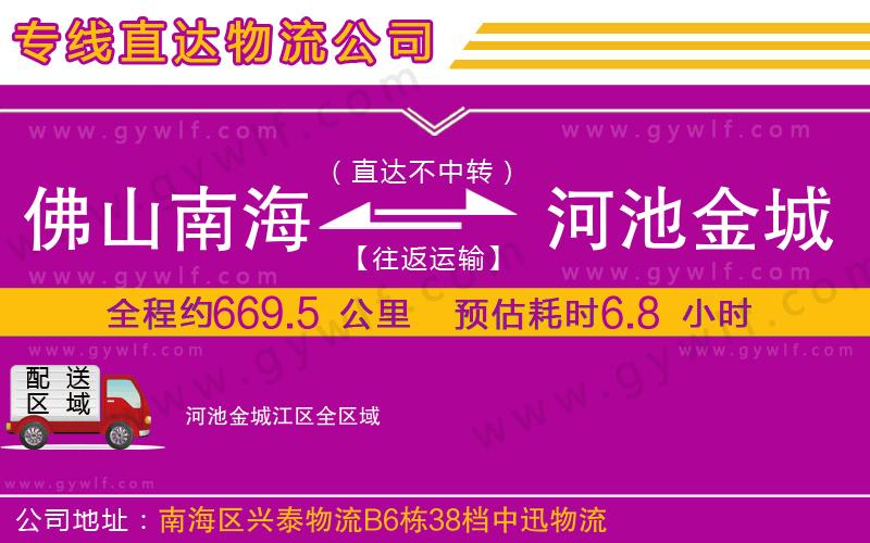 佛山南海到河池金城江區(qū)物流公司 佛山南海到河池金城江區(qū)物流公司