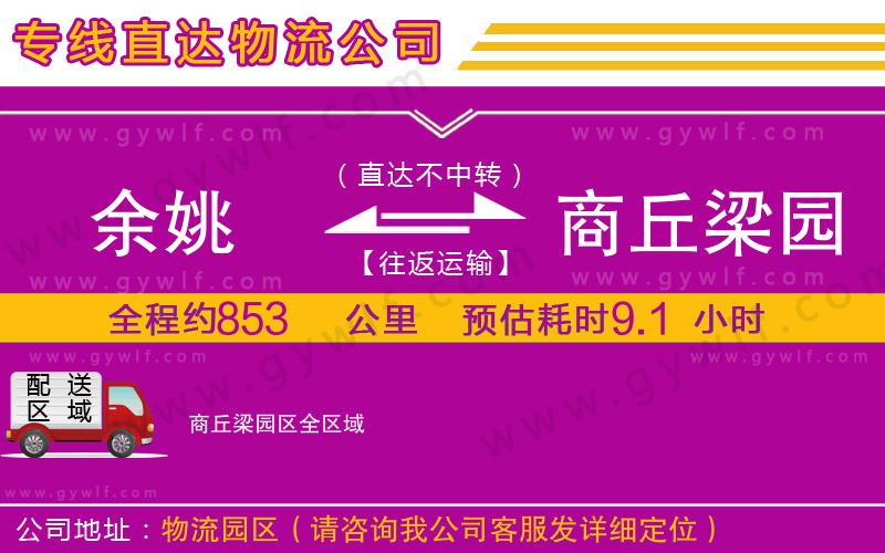 余姚到商丘梁園區(qū)物流公司 余姚到商丘梁園區(qū)物流公司