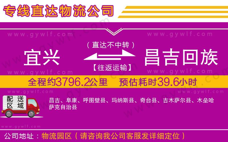 宜興到昌吉回族自治州物流公司 宜興到昌吉回族自治州物流公司