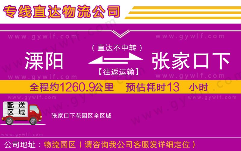 溧陽到張家口下花園區(qū)物流公司 溧陽到張家口下花園區(qū)物流公司