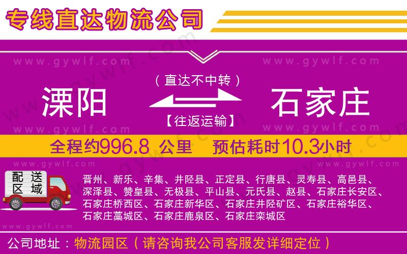 溧陽到石家莊物流公司 溧陽到石家莊物流公司