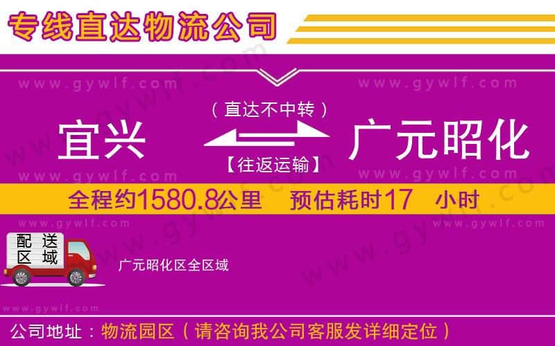 宜興到廣元昭化區(qū)物流公司 宜興到廣元昭化區(qū)物流公司