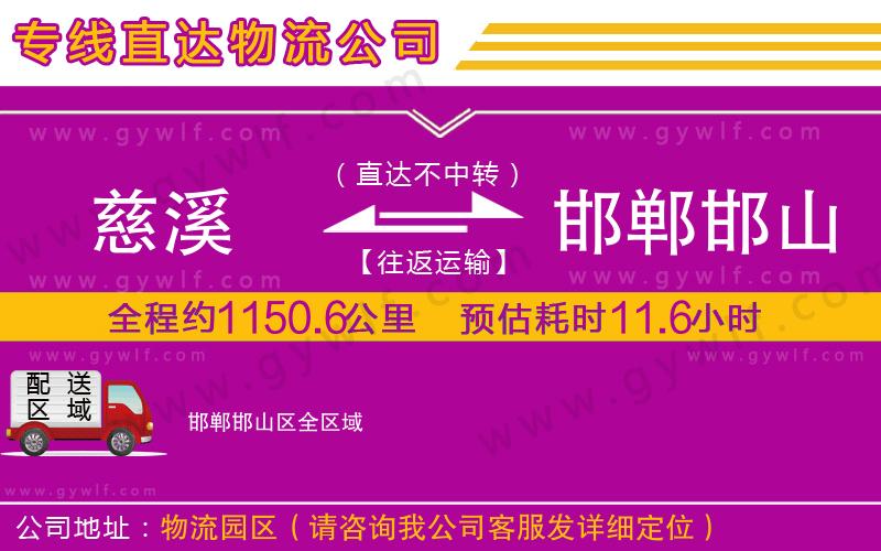 慈溪到邯鄲邯山區(qū)物流公司 慈溪到邯鄲邯山區(qū)物流公司