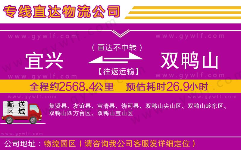 宜興到雙鴨山物流公司 宜興到雙鴨山物流公司