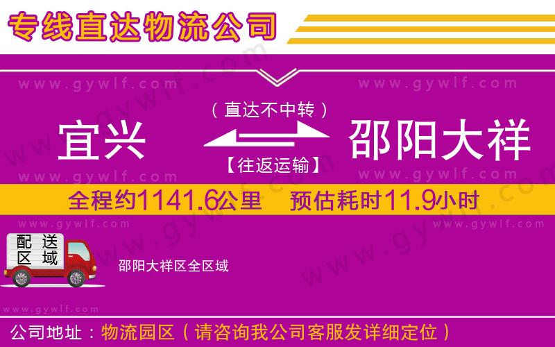 宜興到邵陽大祥區(qū)物流公司 宜興到邵陽大祥區(qū)物流公司