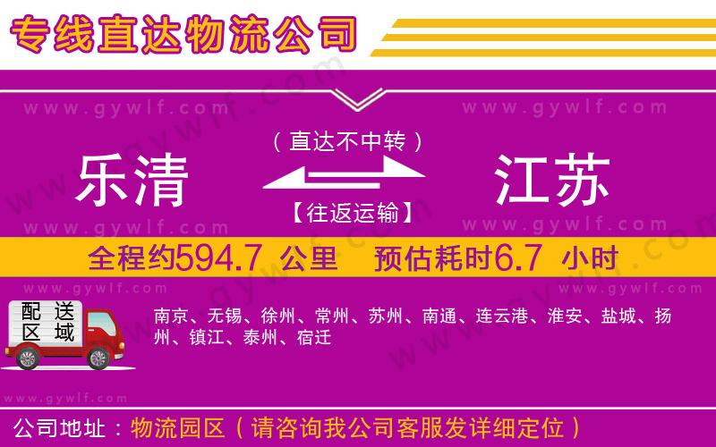 樂清到江蘇物流公司 樂清到江蘇物流公司