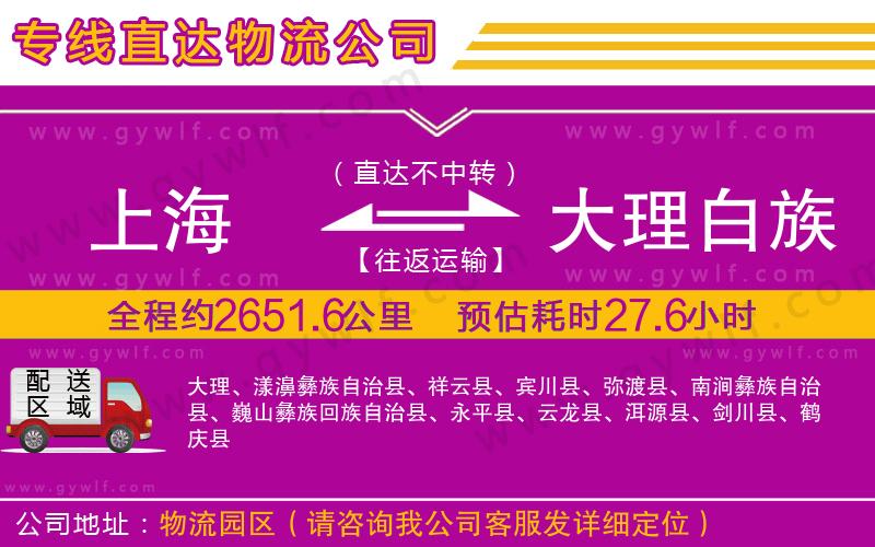 上海到大理白族自治州物流專線 上海到大理白族自治州物流專線