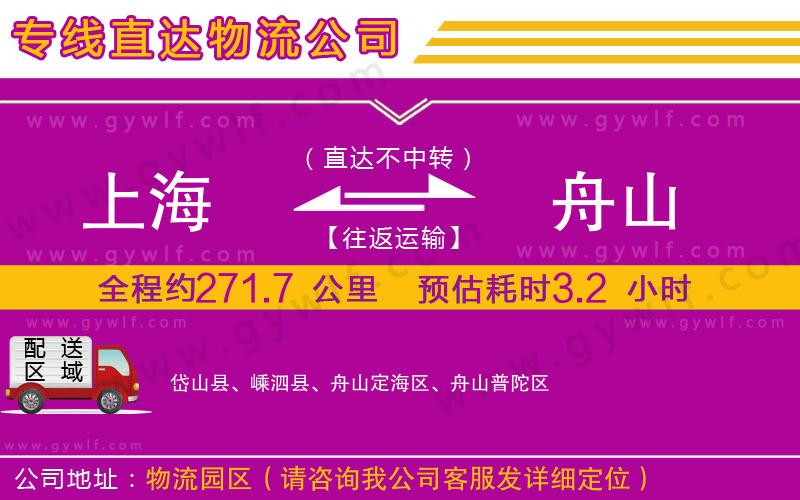 上海到舟山物流專線 上海到舟山物流專線