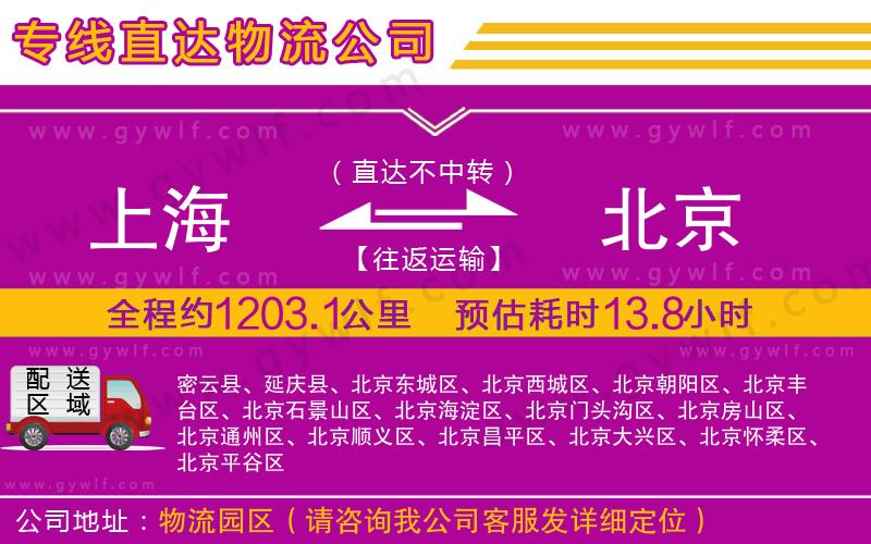 上海到北京物流專線 上海到北京物流專線