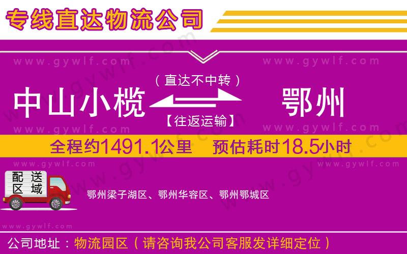 中山小欖到鄂州物流公司 中山小欖到鄂州物流公司