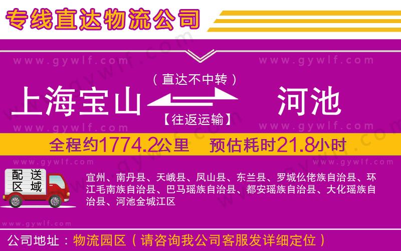 上海寶山區(qū)到河池物流公司 上海寶山區(qū)到河池物流公司