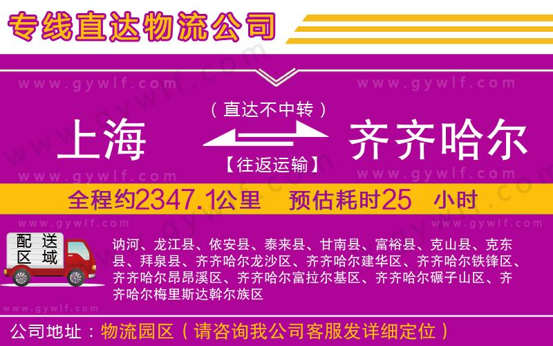 上海到齊齊哈爾物流專線 上海到齊齊哈爾物流專線