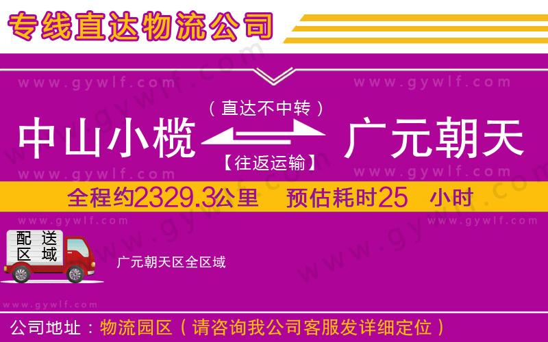 中山小欖到廣元朝天區(qū)物流公司 中山小欖到廣元朝天區(qū)物流公司