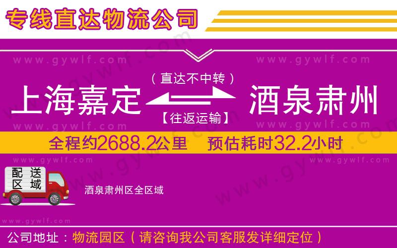 上海嘉定區(qū)到酒泉肅州區(qū)物流公司 上海嘉定區(qū)到酒泉肅州區(qū)物流公司