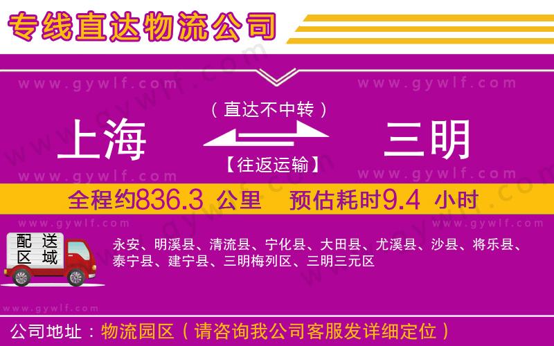 上海到三明物流專(zhuān)線(xiàn) 上海到三明物流專(zhuān)線(xiàn)