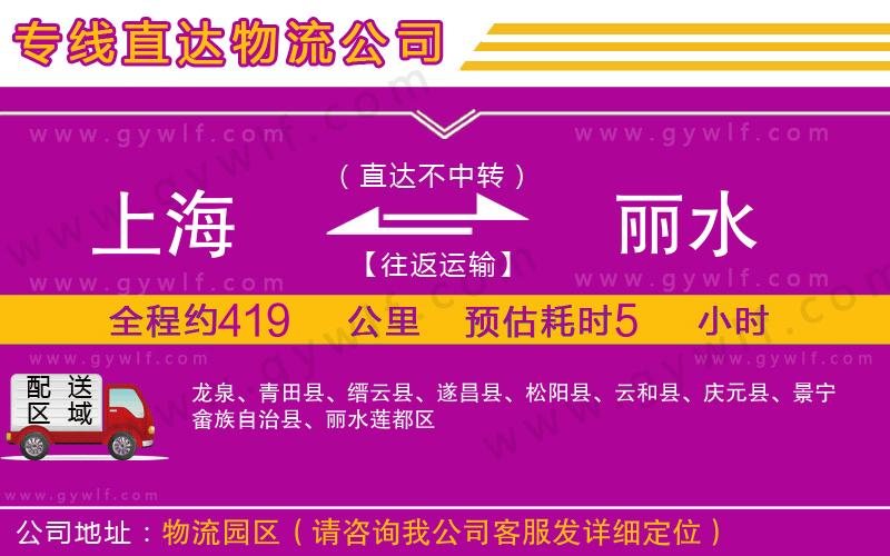 上海到麗水貨運專線 上海到麗水貨運專線