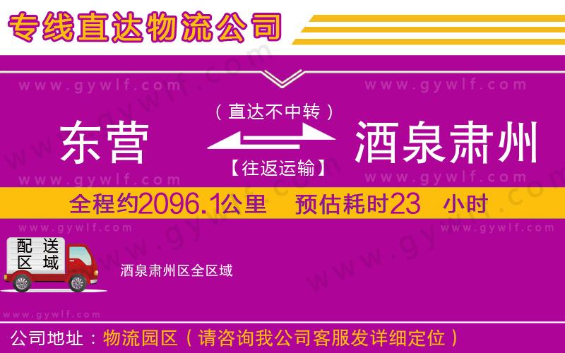 東營到酒泉肅州區(qū)物流公司 東營到酒泉肅州區(qū)物流公司