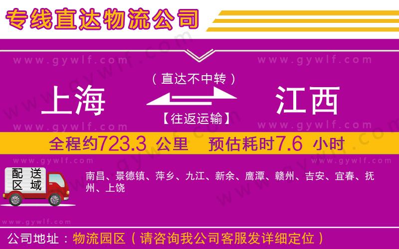 上海到江西物流 上海到江西物流