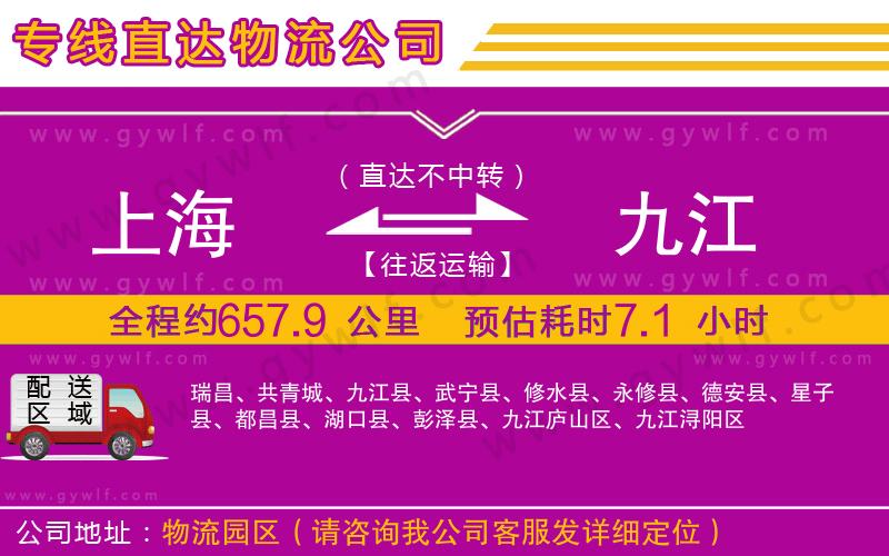 上海到九江物流專線 上海到九江物流專線
