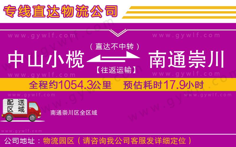 中山小欖到南通崇川區(qū)物流公司 中山小欖到南通崇川區(qū)物流公司
