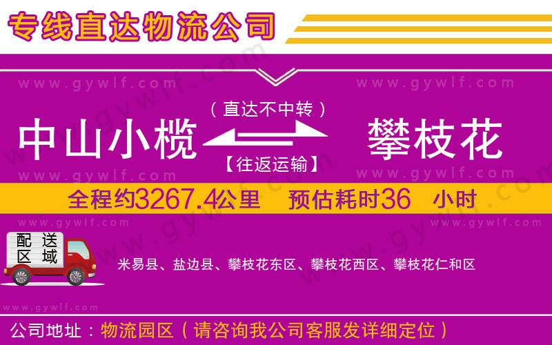 中山小欖到攀枝花物流公司 中山小欖到攀枝花物流公司