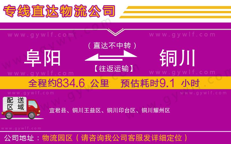 阜陽(yáng)到銅川物流公司 阜陽(yáng)到銅川物流公司