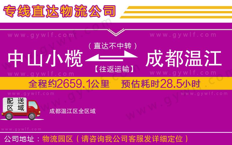 中山小欖到成都溫江區(qū)物流公司 中山小欖到成都溫江區(qū)物流公司