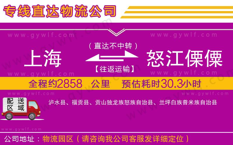 上海到怒江傈僳族自治州貨運(yùn)專線 上海到怒江傈僳族自治州貨運(yùn)專線