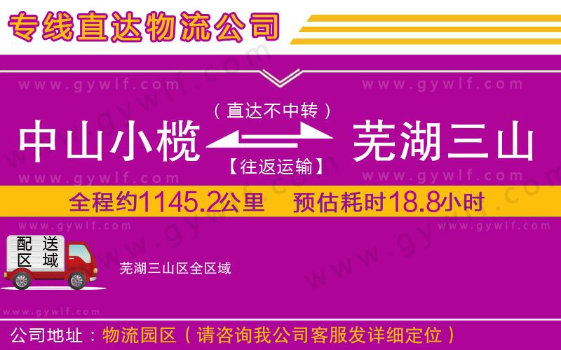 中山小欖到蕪湖三山區(qū)物流公司 中山小欖到蕪湖三山區(qū)物流公司