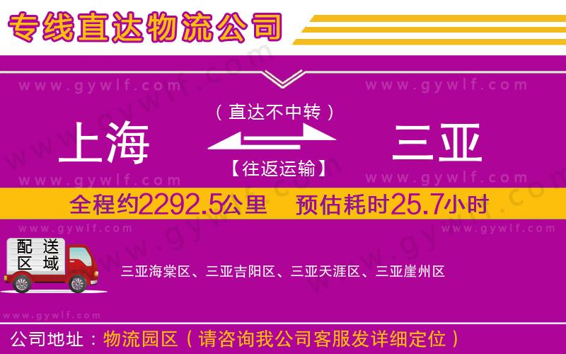 上海到三亞物流專線 上海到三亞物流專線