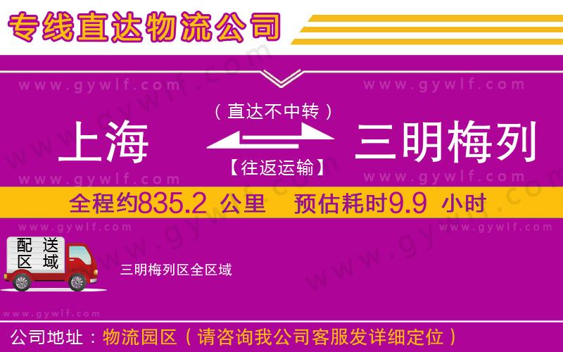 上海到三明梅列區(qū)物流專線 上海到三明梅列區(qū)物流專線