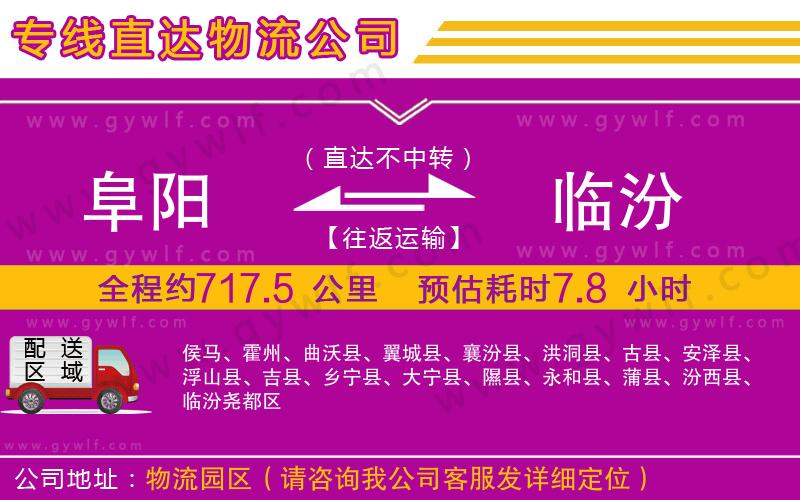 阜陽到臨汾物流公司 阜陽到臨汾物流公司