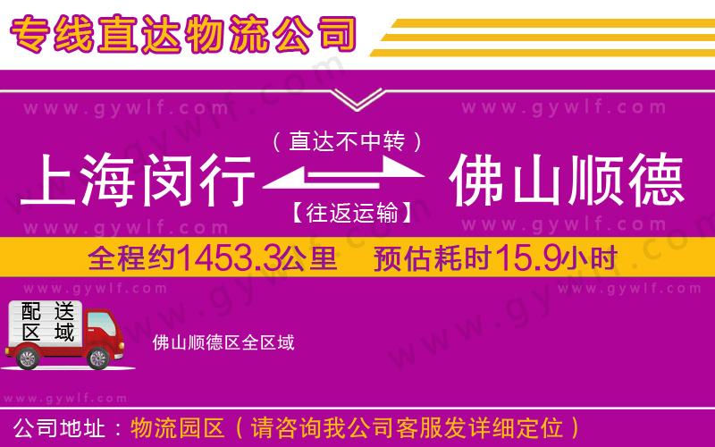 上海閔行區(qū)到佛山順德區(qū)物流公司 上海閔行區(qū)到佛山順德區(qū)物流公司