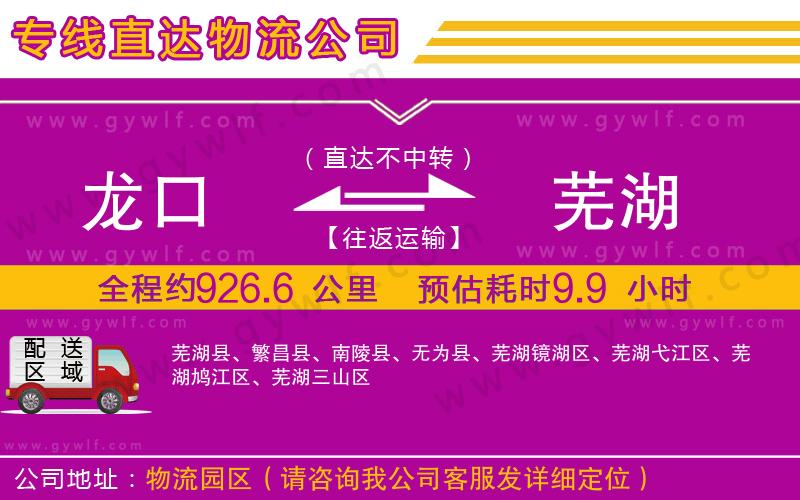 龍口到蕪湖物流公司 龍口到蕪湖物流公司