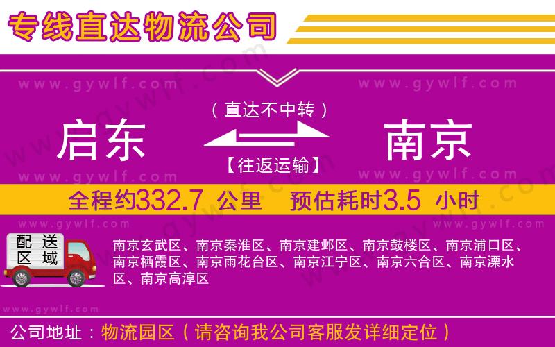 啟東到南京物流公司 啟東到南京物流公司