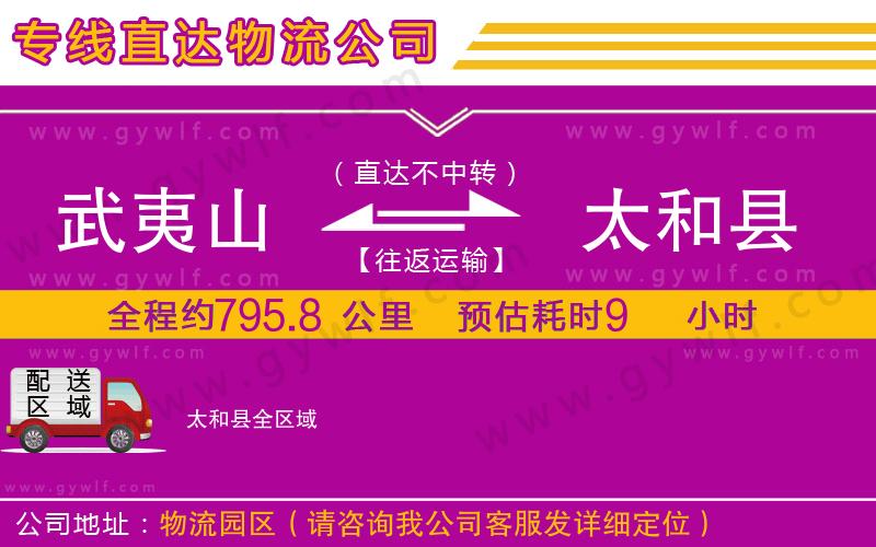 武夷山到太和縣物流公司 武夷山到太和縣物流公司