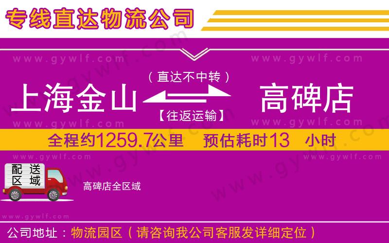 上海金山區(qū)到高碑店物流公司 上海金山區(qū)到高碑店物流公司
