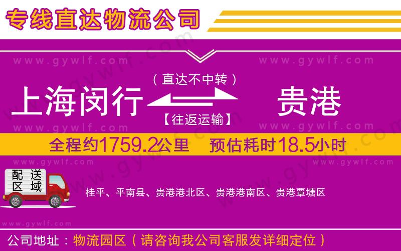 上海閔行區(qū)到貴港物流公司 上海閔行區(qū)到貴港物流公司
