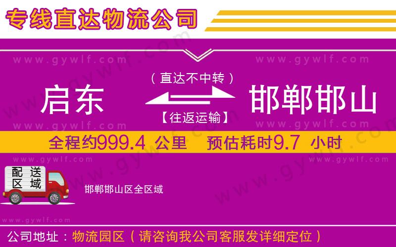 啟東到邯鄲邯山區(qū)物流公司 啟東到邯鄲邯山區(qū)物流公司