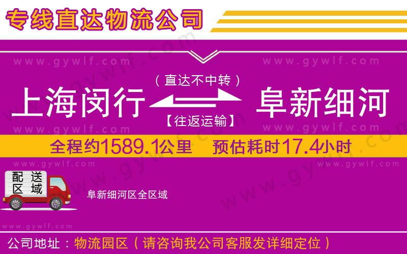 上海閔行區(qū)到阜新細(xì)河區(qū)物流公司 上海閔行區(qū)到阜新細(xì)河區(qū)物流公司