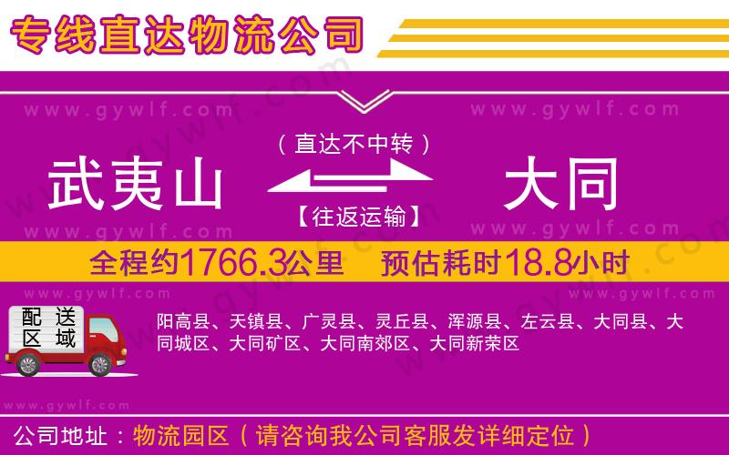 武夷山到大同物流公司 武夷山到大同物流公司