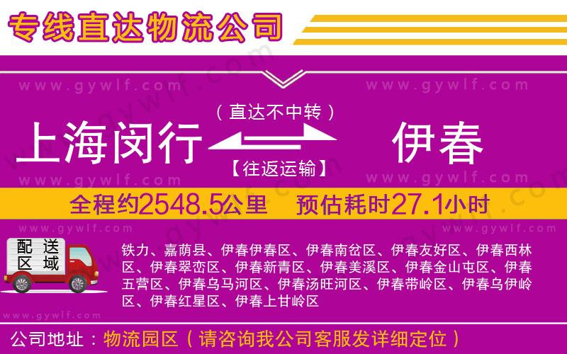上海閔行區(qū)到伊春物流公司 上海閔行區(qū)到伊春物流公司