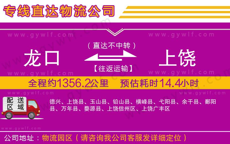 龍口到上饒物流公司 龍口到上饒物流公司
