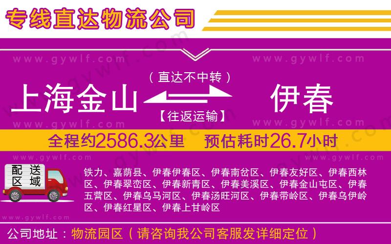 上海金山區(qū)到伊春物流公司 上海金山區(qū)到伊春物流公司